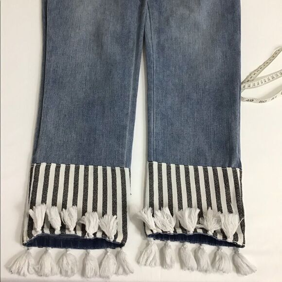 Soft Surroundings Pull-On Fringe Hem Crop Jeans - Picture 8 of 8